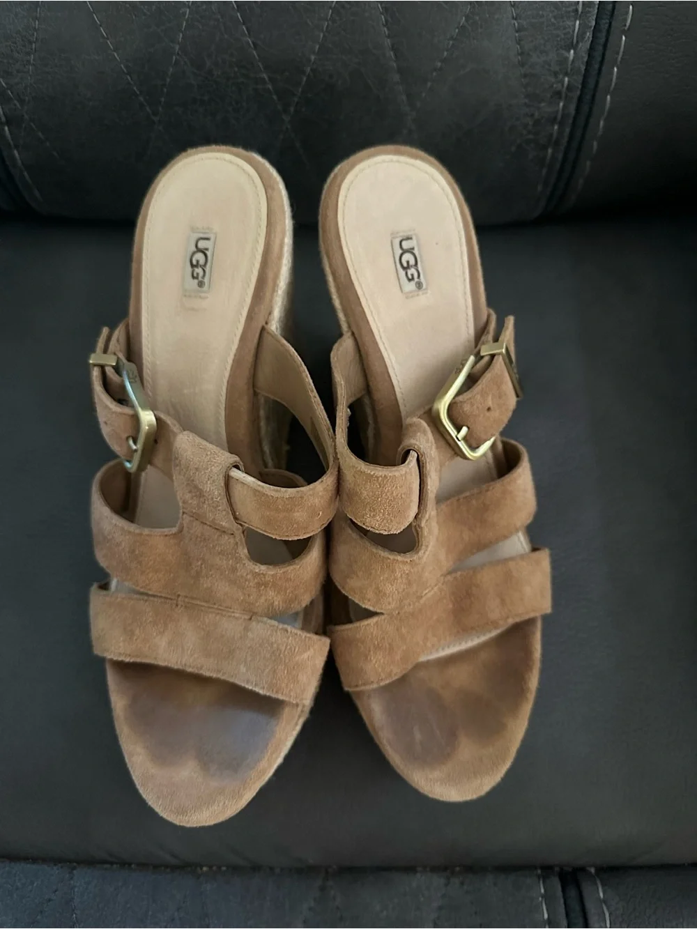 UGG Hedy suede espadrille wedge sandals
